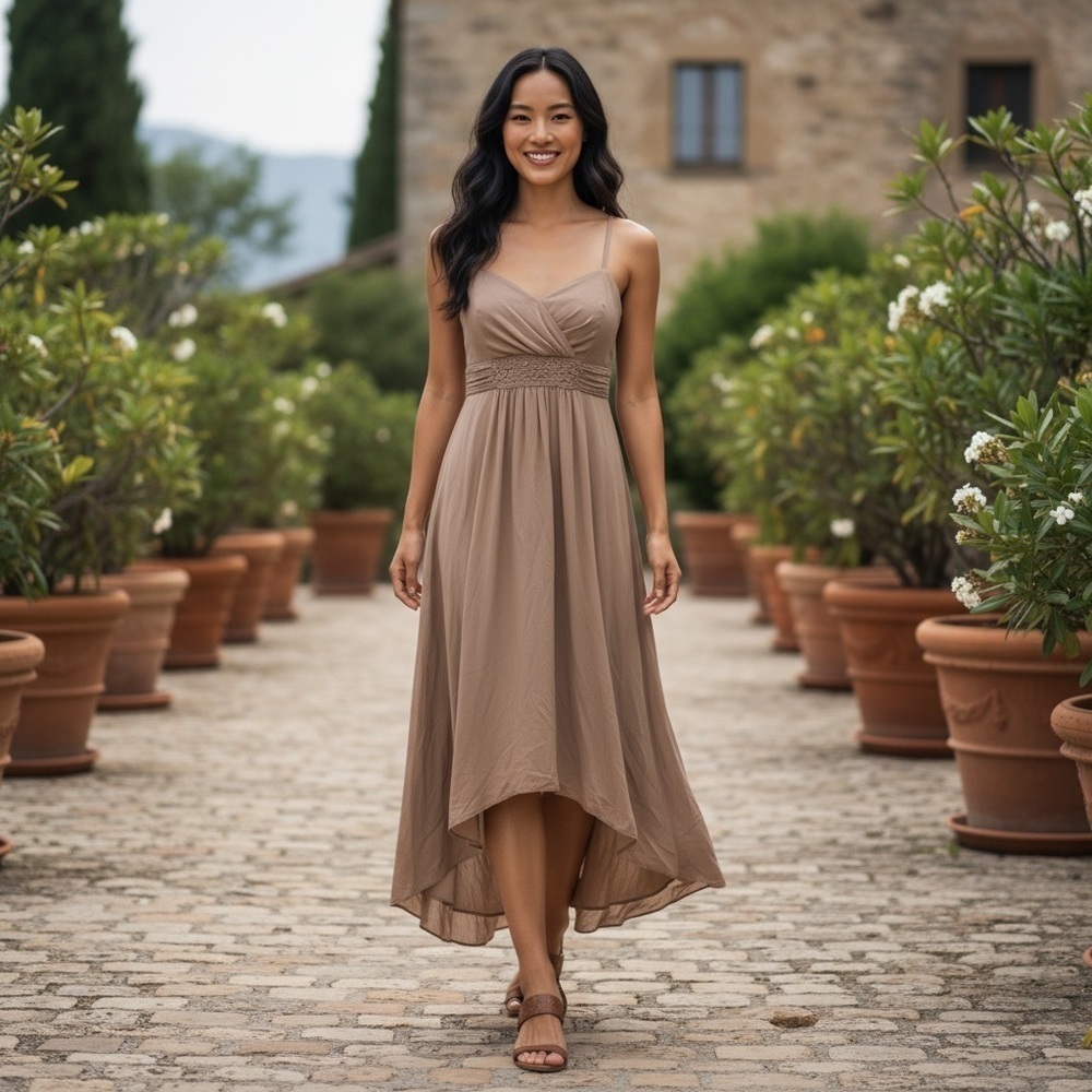 Davids Bridal Brown Strapless Dress